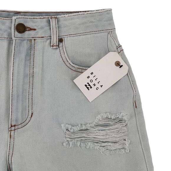 Billabong How Bout That High Rise Denim Distressed Cut Off Shorts Size 30 - Picture 3 of 7